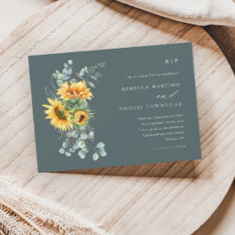 Convite de Casamento Elegante Girassol Eucalipto O