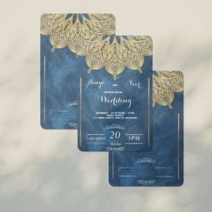 Convite de Casamento Elegante Mehndi