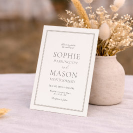 Convite de Casamento Elegante Minimal Taupe