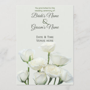 Convite de Casamento Elegante Minimalista com Rosa
