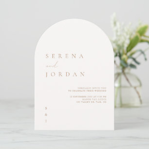 Convite de Casamento Elegante Minimalista Marfim T
