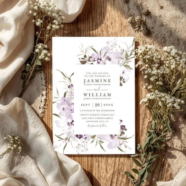 Convite de Casamento Elegante Moderno Código QR Fl (Criador carregado)