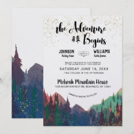 Convite de Casamento Elegante Montanha Dourada