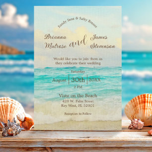 Convite de Casamento Elegante na Praia