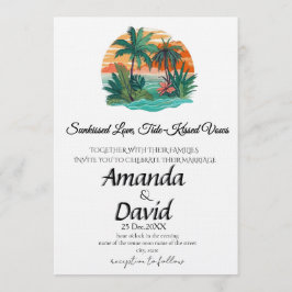 Convite de Casamento Elegante na Praia à Beira-Mar