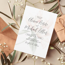 Convite De Casamento Elegante Neutro Russo Floral