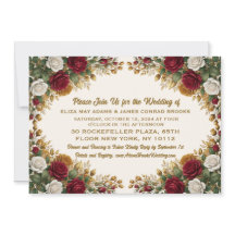 Convite de Casamento Elegante New York Rose