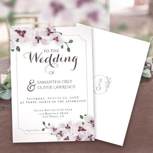 Convite de Casamento Elegante Orquídea