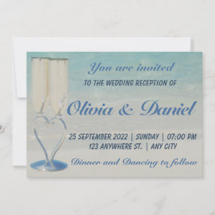 Convite de casamento elegante para praia de destin