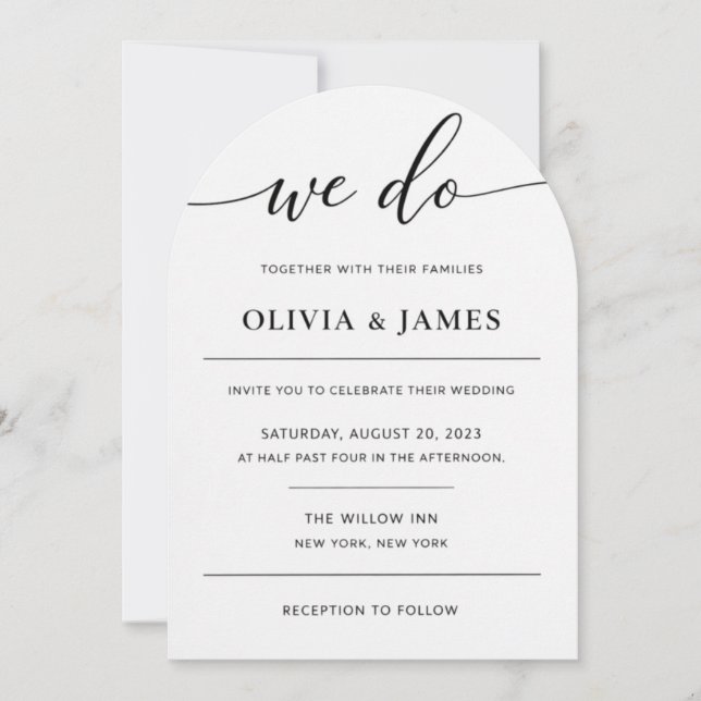 Convite de casamento elegante para você (Frente)