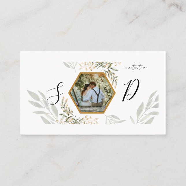 Convite de casamento elegante projetado para celeb (Verso)