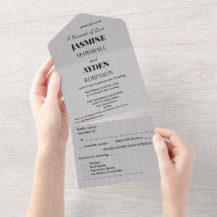 Convite de Casamento Elegante RSVP Luxuoso para