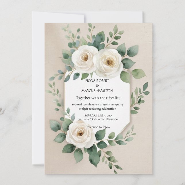 Convite De Casamento Elegante Rustic Boho Floral (Frente)