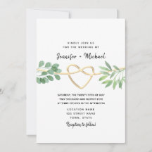 Convite de Casamento Elegante Rústico com Verdura 