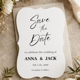 Convite de casamento elegante Salve a data