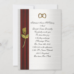 Convite de casamento elegante veludo vermelho rosa