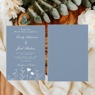 Convite de Casamento Elegante Vinca Flor Silvestre