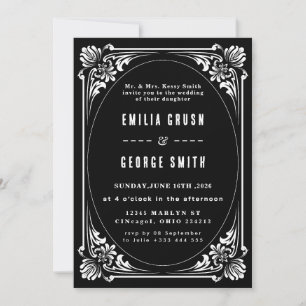 Convite de Casamento Elegante Vintage