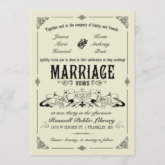 Convite De Casamento Elegante Vintage
