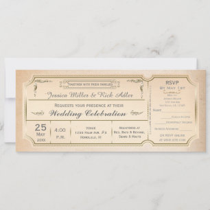 Convite de Casamento Elegante Vintage com RSVP