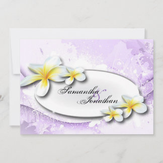 Convite De Casamento Elegante Vintage Plumeria Flo