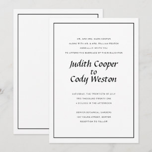 Convite De Casamento Elegantemente Minimalista