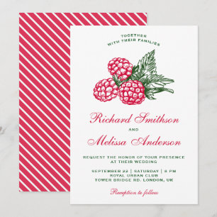 Convite de Casamento Elegantes Frutas Vermelhas