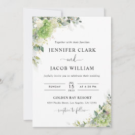 Convite de Casamento Elegantes Hortênsias