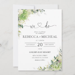 Convite de Casamento Elegantes Hortênsias