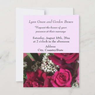 Convite de Casamento Elegantes Rosas Vermelhas