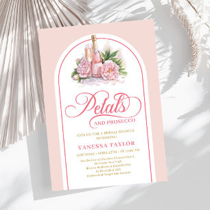 Convite de casamento em aquarela com pétalas e pro