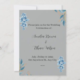 Convite de Casamento em Aquarela Elegante