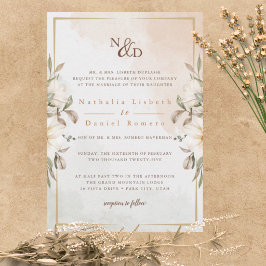 Convite de Casamento em Aquarela Floral Elegante