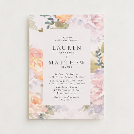 Convite de Casamento em Aquarela Floral Marfim Mod
