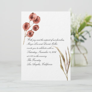 Convite de Casamento em Aquarela Terracota Elegant