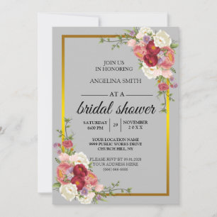 Convite de Casamento em Aquarela Tons Cinza Sujo D