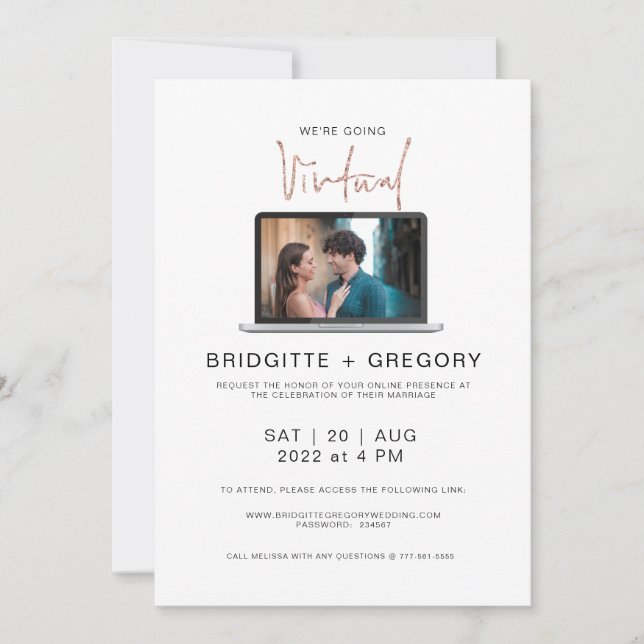 Convite de Casamento em Aquarela Virtual Online (Frente)