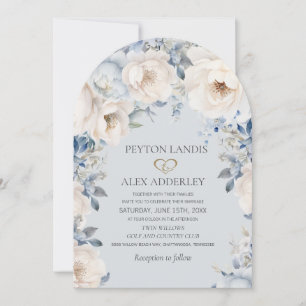Convite de Casamento em Arco Floral Branco Creme A