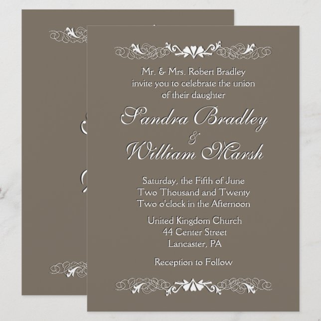 Convite de Casamento em Arenito (Frente/Verso)