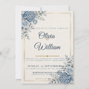 Convite de Casamento em Azul Empoeirado, Arco Edit