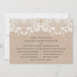Convite de Casamento em Burlap & Lace