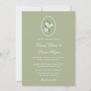 Convite de Casamento em Chinoiserie Verde Salvia