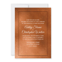 Convite de Casamento em Cobre e Creme Elegante