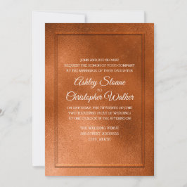 Convite de Casamento em Cobre e Creme Elegante