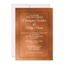 Convite de Casamento em Cobre e Creme Elegante