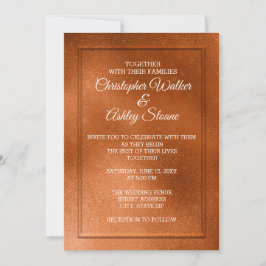 Convite de Casamento em Cobre e Creme Elegante