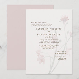 Convite de Casamento em Dourado com Texto Rosa Des