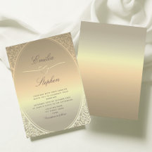 Convite de Casamento em Dourado Falso Elegante