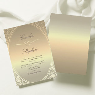Convite de Casamento em Dourado Falso Elegante
