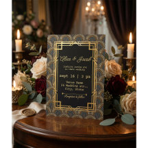 Convite de Casamento em Estilo Bordado Art Déco